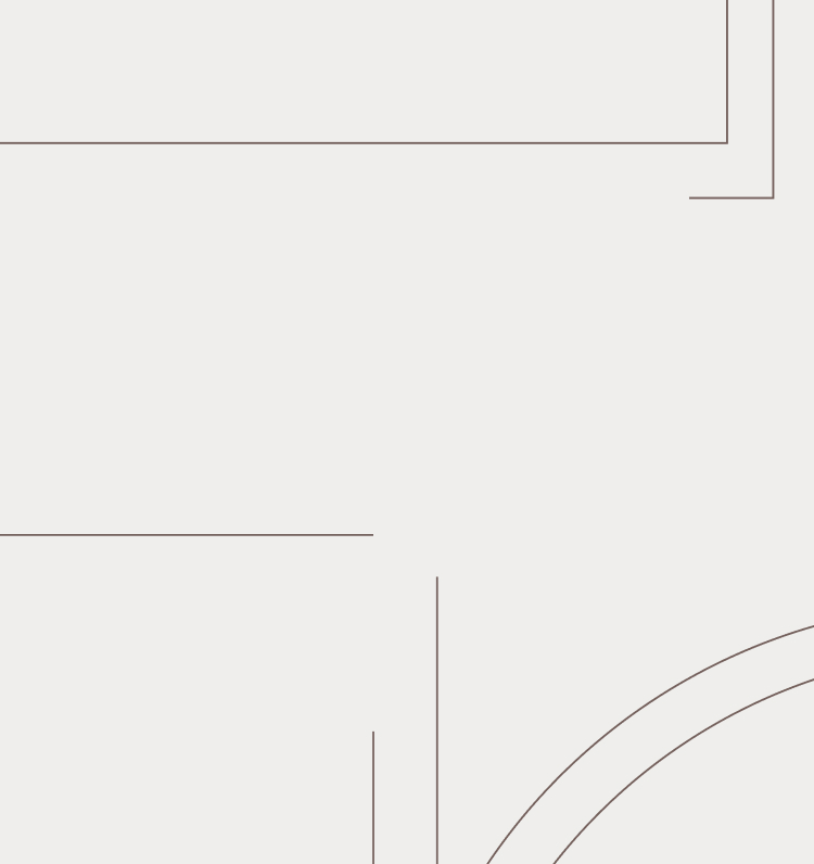 Minimalist abstract background with thin curved and straight brown lines on a light beige surface.